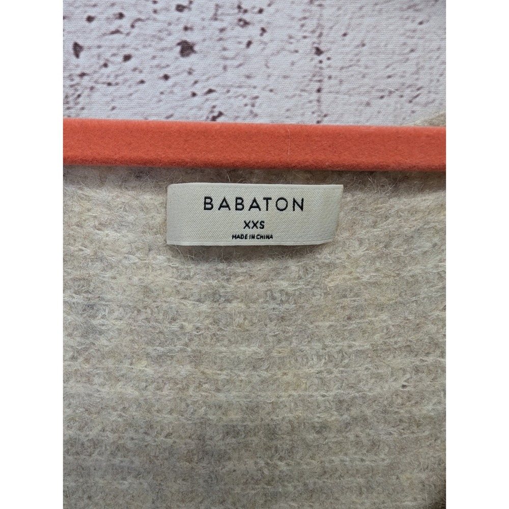 Babaton Aritzia XXS  V-Neck Crop ‎ Alpaca Blend Sweater Oversized - Picture 3 of 8